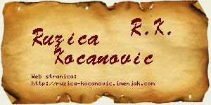 Ružica Kocanović vizit kartica